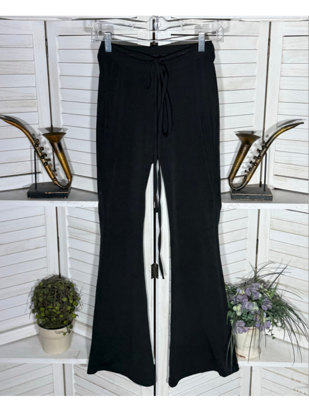 Vintage Y2K bell bottoms pants low waist 70s tie belt whimsigoth boho hippie alt
